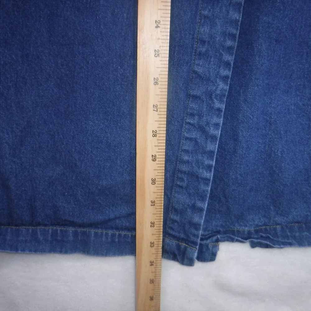 VTG Original TY Wear Denim Wrap Skirt Women 20W Blue Midi Buffalo Nickel Buttons - Picture 9 of 9